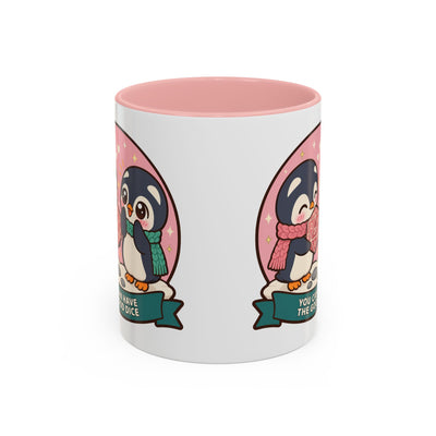 You Can Have the Good Dice Mug, Cute Penguin Couple Coffee Mug, D20 Valentine Gift