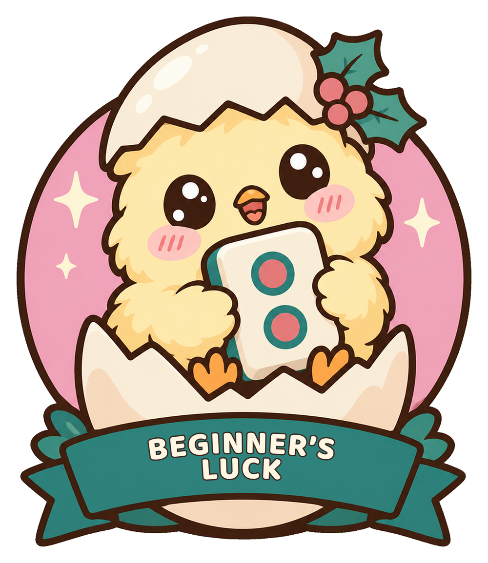 Mahjong Sticker, Beginner's Luck Cute Chick, Gift for New Mahjong Players
