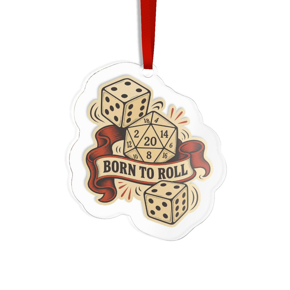 D20 Christmas Ornament, Retro Dice Acrylic Ornament for Gamers