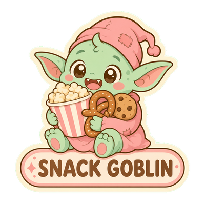 Snack Goblin Sticker, Cute Kawaii Goblin Decal for Game Night