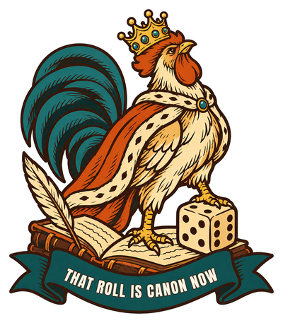That Roll Is Canon Now Sticker, Funny Tabletop RPG Gift for Game Masters and Players