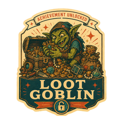 Loot Goblin Sticker, Funny Tabletop RPG Treasure Hoard Decal
