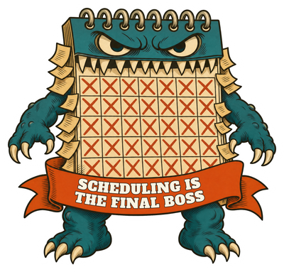 Scheduling Is the Final Boss Sticker, Funny Tabletop RPG Gift for Game Masters