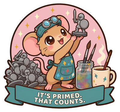 It's Primed. That Counts. Sticker, Cute Miniature Painting Gift for Mini Painters