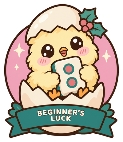 Mahjong Sticker, Beginner's Luck Cute Chick, Gift for New Mahjong Players