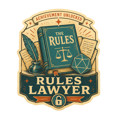 Rules Lawyer Sticker, Funny Tabletop RPG Decal for Dice Gamers