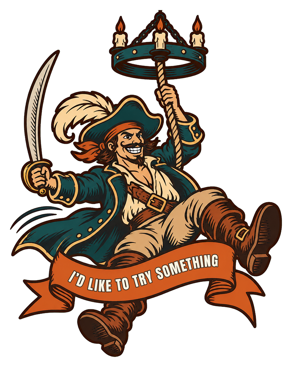 I'd Like to Try Something Sticker, Funny Tabletop RPG Gift for Reckless Players
