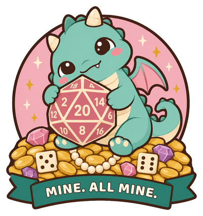 Mine All Mine Sticker, Cute Baby Dragon Gift for TTRPG Dice Collectors