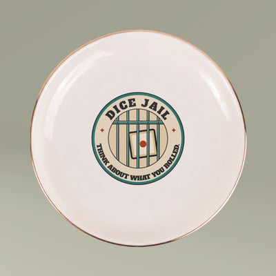 Dice Jail Trinket Dish, Funny Ceramic Dice Dish for Tabletop RPG Players