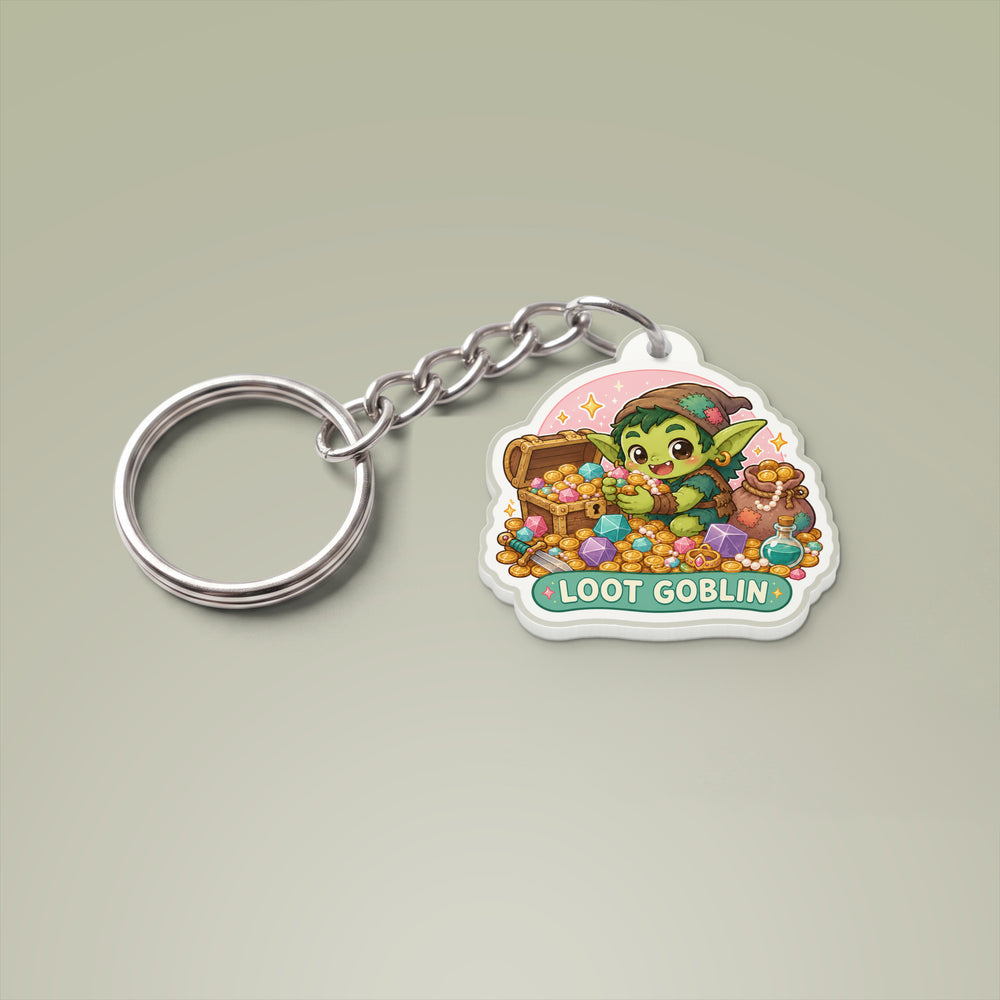 Cute Goblin Keychain, Loot Goblin Kawaii Acrylic Backpack Charm
