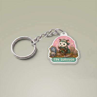 TPK Survivor Keychain, Cute RPG Keychain for Tabletop Gamers, Acrylic Charm