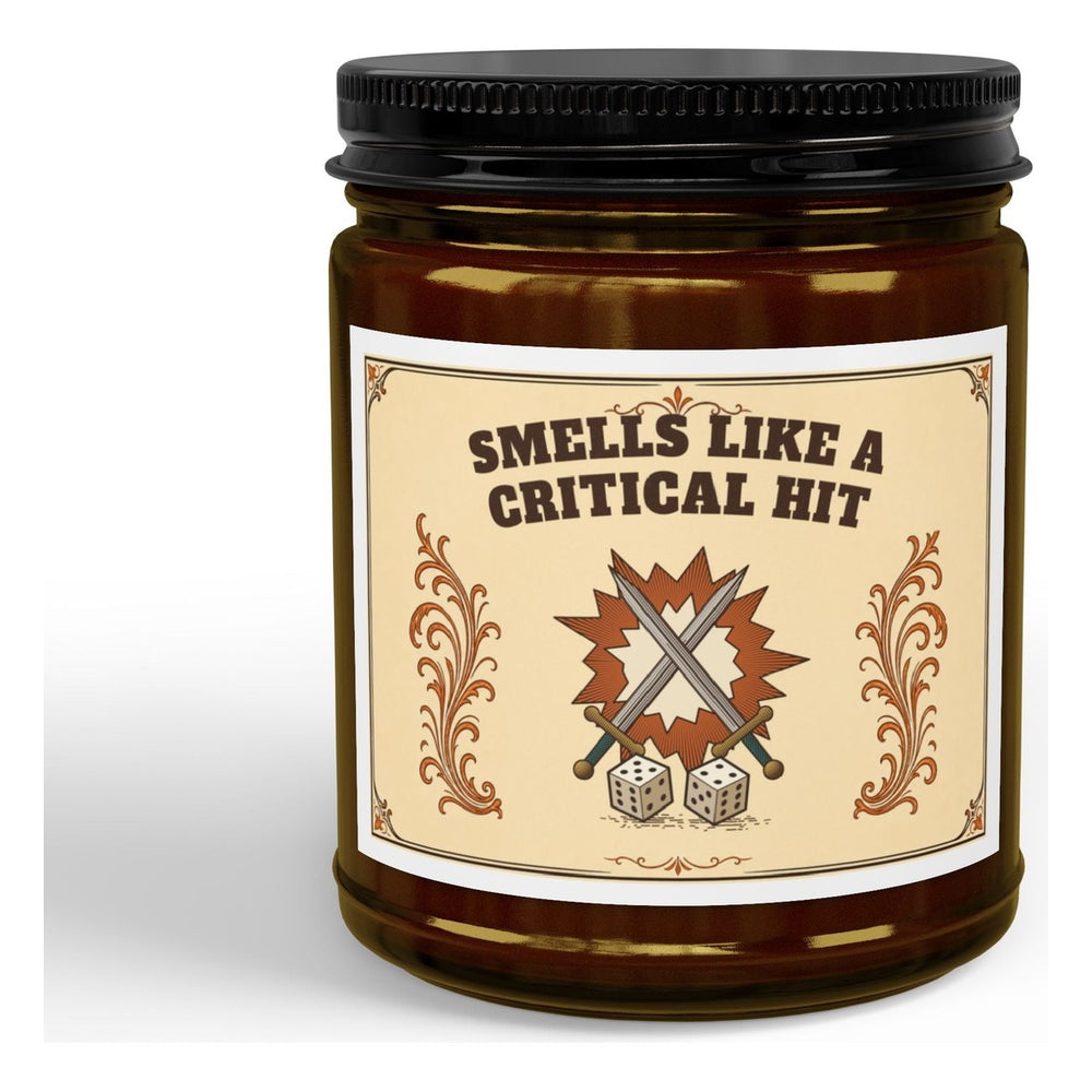 RPG Candle, Smells Like a Critical Hit, Funny Tabletop Gamer Gift